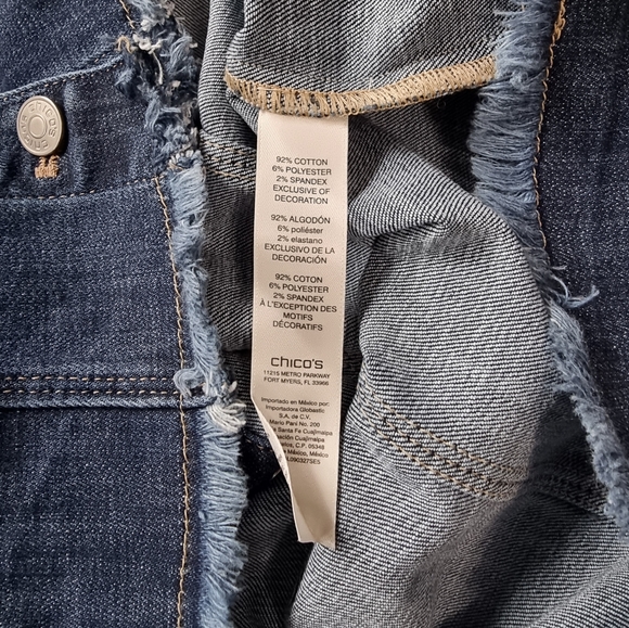 Chico's Floral Embroidered Jean Jacket - Picture 7 of 8